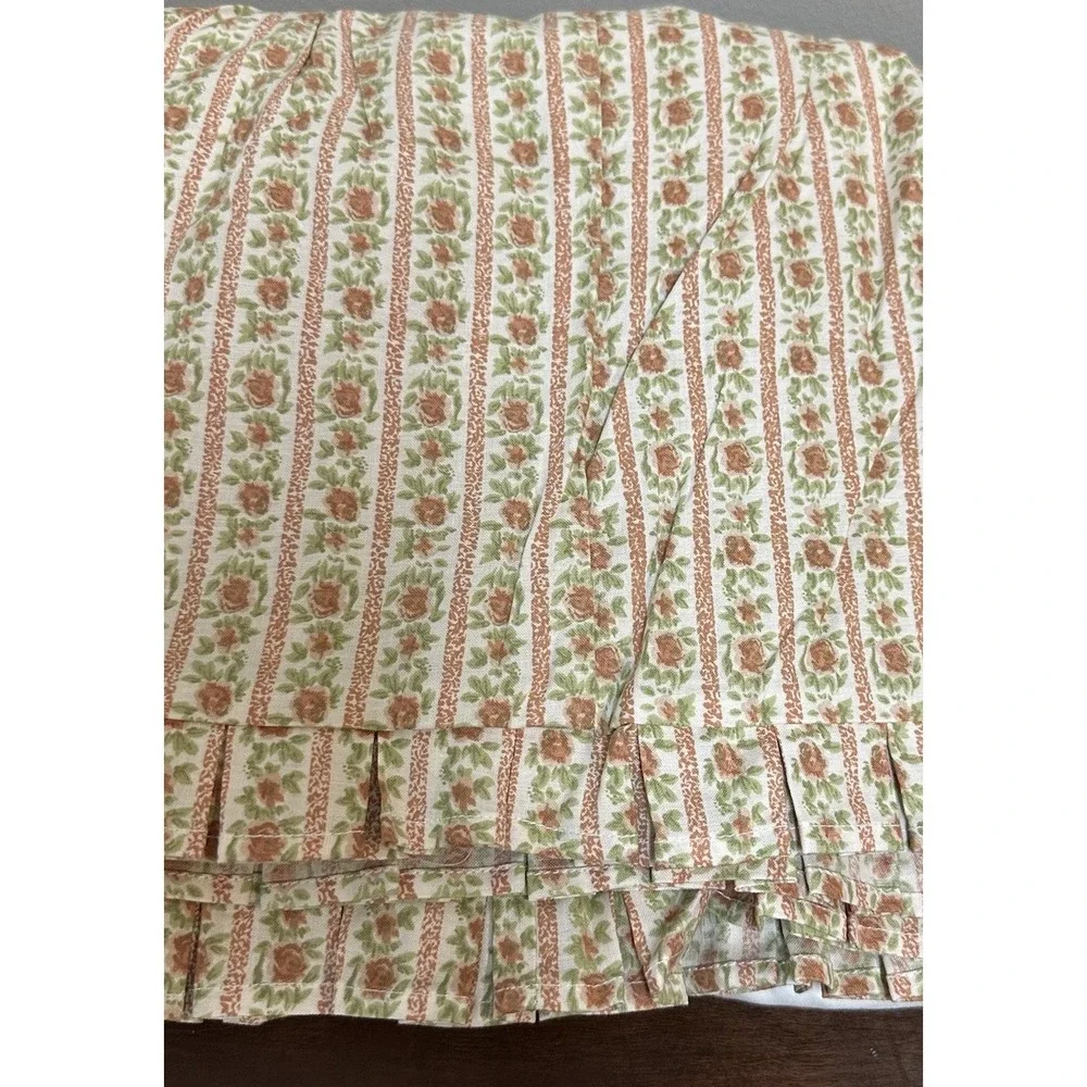 Vintage JC Penney Dainty Cottage Floral Bed Skirt Dust Ruffle Pleated NEW